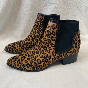 Donald Pliner leopard print dyla calf hair ankle‎ booties with small heal